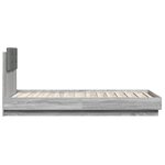 vidaXL Cadre de lit tête de lit et lumières LED sonoma gris 75x190 cm