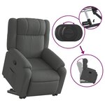 vidaXL Fauteuil inclinable Gris foncé Tissu