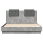 vidaXL Cadre de lit avec tête de lit gris béton 135x190 cm