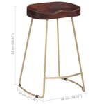 vidaXL Tabourets de bar Gavin lot de 2 bois de manguier massif