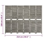 vidaXL Cloison de séparation 6 panneaux Gris 214x166 cm Bois solide