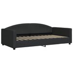 vidaXL Lit de jour avec lit gigogne noir 100x200 cm tissu