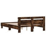 vidaXL Cadre de lit avec tête de lit chêne fumé 150x200 cm