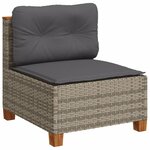 vidaXL Salon de jardin 6 Pièces avec coussins gris résine tressée