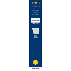 Bandes simple soudure 210 x 30 mm pour timbres-poste. Fond - Transparent