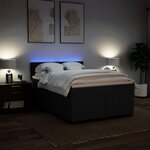 vidaXL Sommier à lattes de lit avec matelas Noir 140x190 cm Tissu