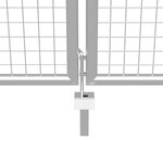 vidaXL Porte de jardin Acier galvanisé 415x150 cm Argenté