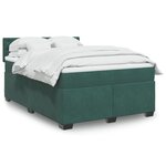 vidaXL Sommier à lattes de lit et matelas Vert foncé 140x190cm Velours