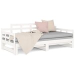 vidaXL Lit coulissant Blanc Bois de pin solide 2x(90x190) cm