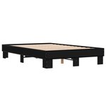 vidaXL Cadre de lit noir 135x190 cm bois d'ingénierie et métal
