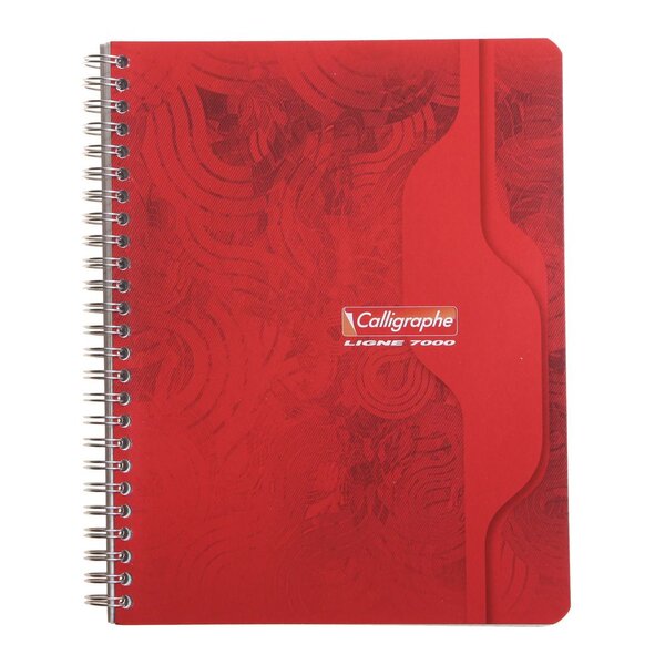 Calligraphe Cahier spirale A4 21 x 29,7 cm - grands carreaux Seyès - 180 pages (bloc 180 feuilles)
