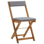 vidaXL Meuble de bistro pliable 3 Pièces et coussins Bois d'acacia solide
