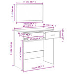 vidaXL Coiffeuse avec miroir blanc 80x39x80 cm