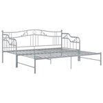 vidaXL Cadre de canapé-lit extensible Gris Métal 90x200 cm