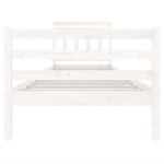 vidaXL Cadre de lit blanc bois massif 90x200 cm