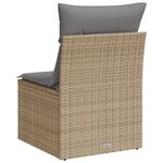 vidaXL Chaise de jardin sans accoudoirs avec coussins beige poly rotin