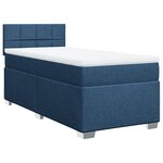 vidaXL Sommier à lattes de lit avec matelas Bleu 90x190 cm Tissu