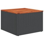 Canapé de Jardin 9 Pièces avec Coussins Noir Rotin