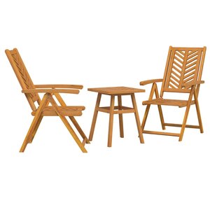 vidaXL Ensemble de salle à manger pour jardin 3 Pièces Marron