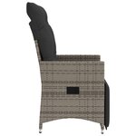 vidaXL Chaises inclinables de jardin lot de 2 et coussins gris rotin