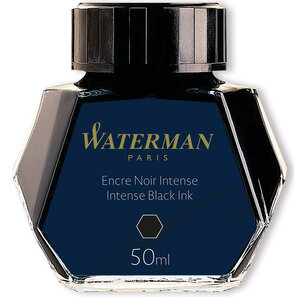 Waterman encre pour stylo plume flacon d'encre noir intense bouteille de 50 ml