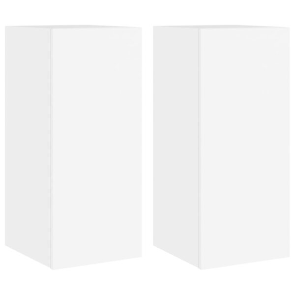 vidaXL Meubles TV muraux avec lumières LED 2 Pièces blanc 30 5x35x70 cm