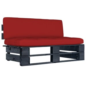 vidaXL Canapé central palette de jardin noir bois de pin imprégné