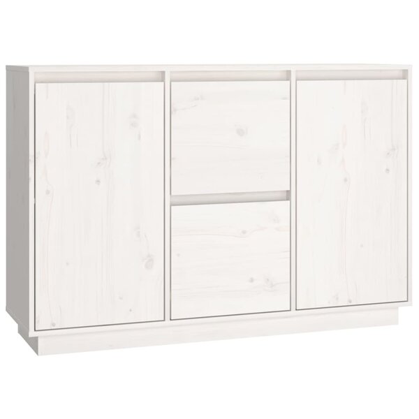 vidaXL Buffet Blanc 111x34x75 cm Bois massif de pin