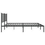 vidaXL Cadre de lit métal avec tête de lit noir 120x190 cm