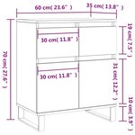 vidaXL Buffet Gris béton 60x35x70 cm Bois d'ingénierie