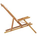 vidaXL Chaise pliable de plage beige bois massif d'eucalyptus et tissu