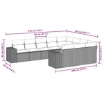vidaXL Salon de jardin 10 Pièces avec coussins noir résine tressée