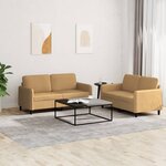 vidaXL Ensemble de canapés 2 Pièces marron velours