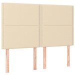 vidaXL Sommier à lattes de lit et matelas et LED Crème 140x190cm Tissu