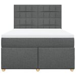 vidaXL Sommier à lattes de lit avec matelas Gris foncé 160x200cm Tissu