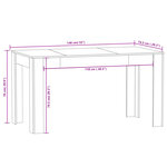 vidaXL Table à dîner Chêne marron 140x74 5x76 cm Bois d'ingénierie