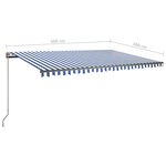 vidaXL Auvent automatique capteur de vent/LED 500x300 cm Bleu et blanc