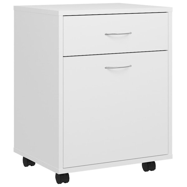 vidaXL Armoire à roulettes Blanc 45x38x54 cm Bois d’ingénierie