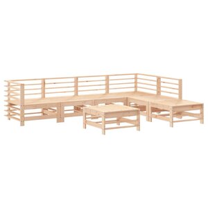 vidaXL Salon de jardin 7 Pièces Bois de pin massif