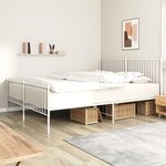 vidaXL Cadre de lit métal avec tête de lit/pied de lit blanc 193x203cm