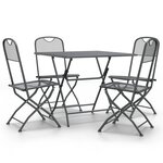 vidaXL Ensemble à manger de jardin 5 Pièces Maille Métal Anthracite