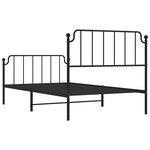 vidaXL Cadre de lit métal avec tête de lit/pied de lit noir 107x203 cm
