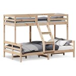 vidaXL Lit superposé 80x200/120x200 cm bois de pin massif