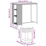 vidaXL Ensemble de bar de jardin 3 Pièces avec coussins noir poly rotin