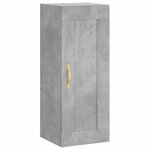 vidaXL Buffet haut Gris béton 34 5x34x180 cm Bois d'ingénierie