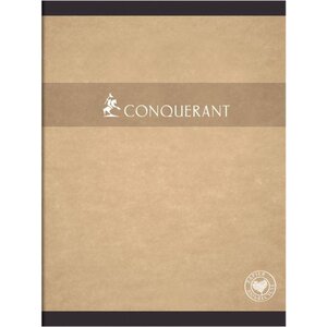 Cahier piqûre 96 pages seyès  papier 70 g recyclé  couverture en carte recyclée  format 24 x 32 cm CONQUERANT