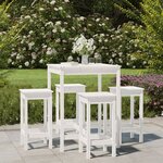 vidaXL Ensemble de bar de jardin 5 Pièces blanc bois massif de pin