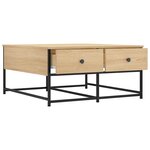 vidaXL Table basse chêne sonoma 80x80x40 cm bois d'ingénierie