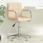 vidaXL Chaise pivotante de bureau Crème Tissu