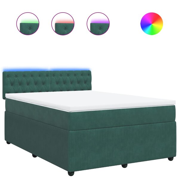 vidaXL Sommier à lattes de lit et matelas Vert foncé 160x200cm Velours